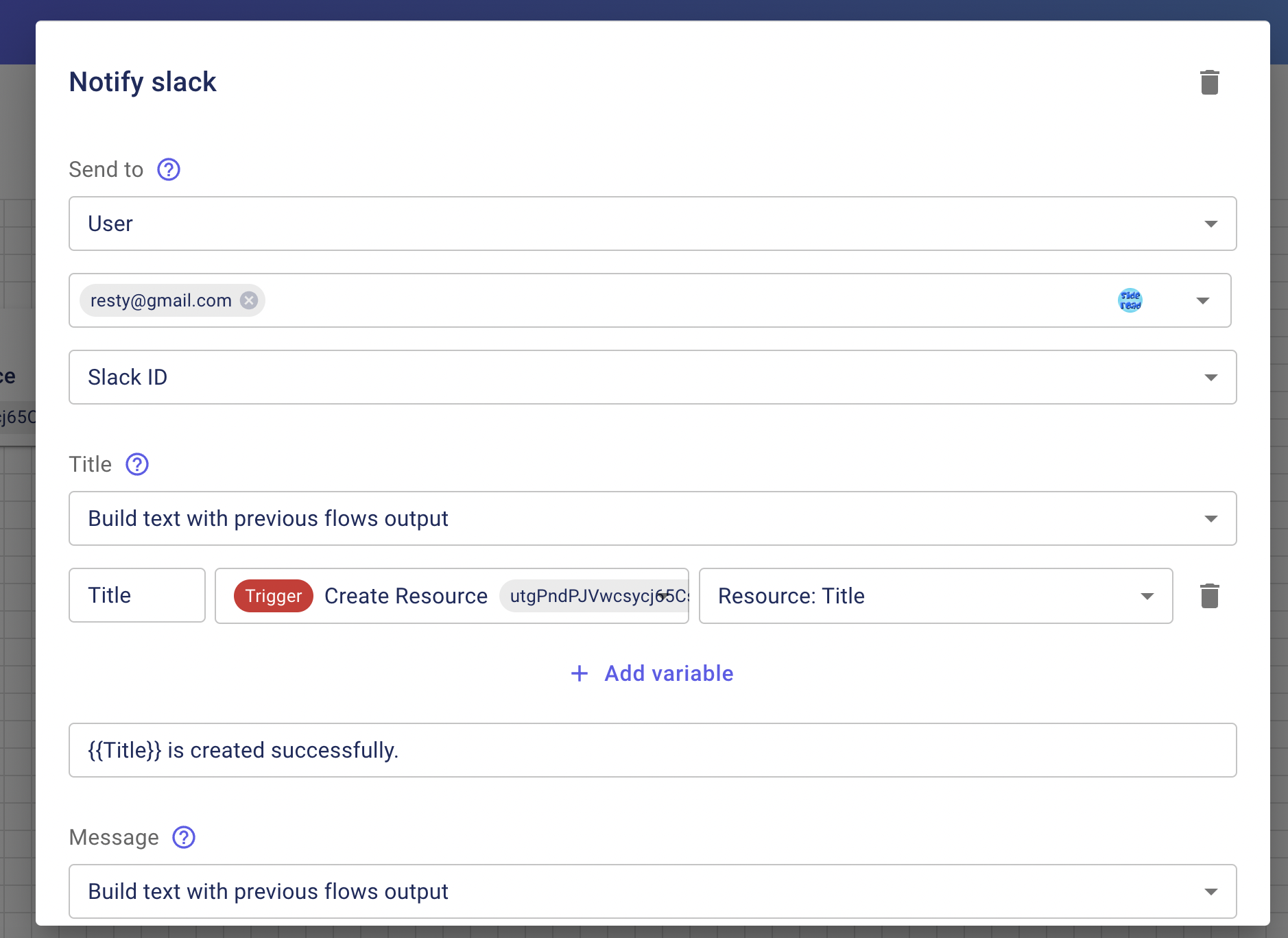 NotifySlack connector